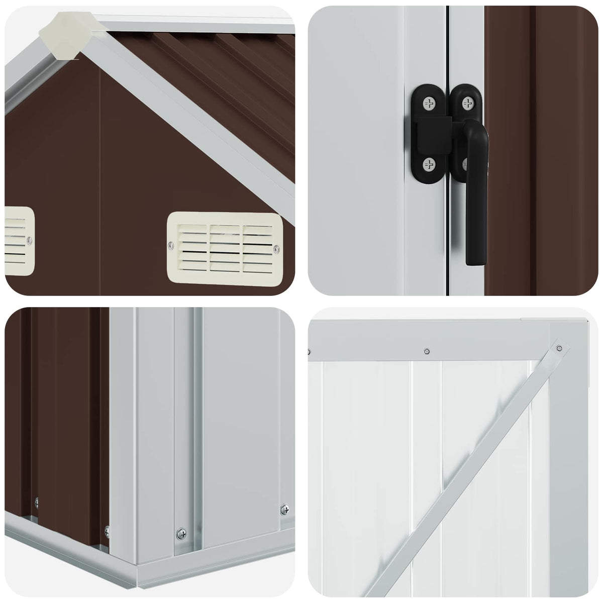 vidaXL Garden Shed Brown 192x152,5x237 cm Galvanised Steel
