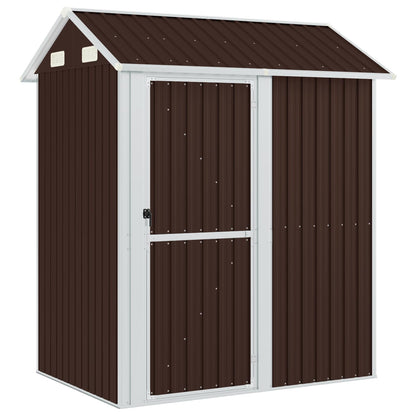 vidaXL Garden Shed Brown 192x152,5x237 cm Galvanised Steel