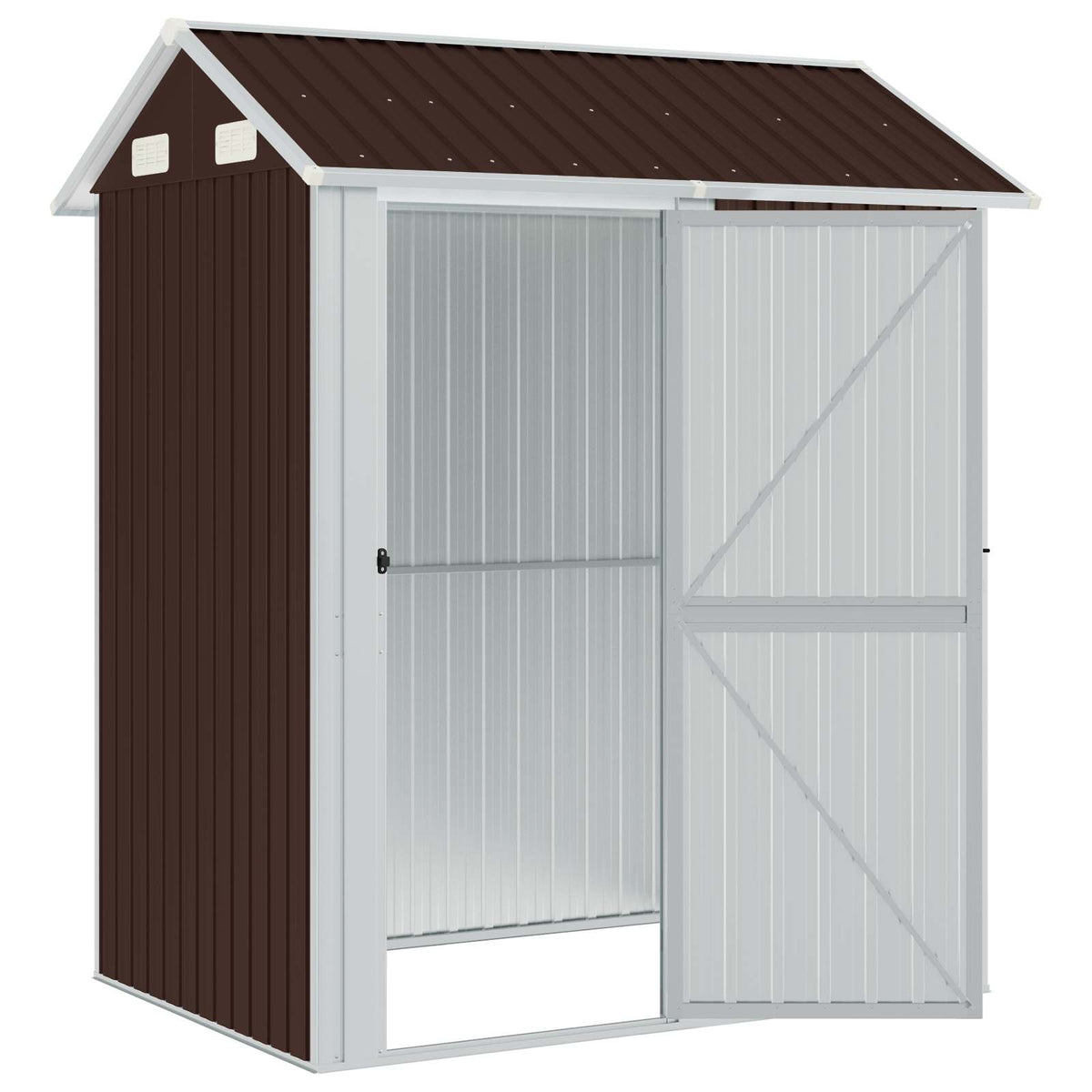 vidaXL Garden Shed Brown 192x152,5x237 cm Galvanised Steel