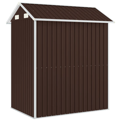 vidaXL Garden Shed Brown 192x152,5x237 cm Galvanised Steel