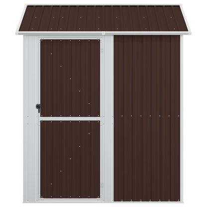 vidaXL Garden Shed Brown 192x152,5x237 cm Galvanised Steel