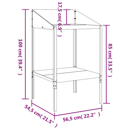 vidaXL Plant Stand Anthracite 56.5x54.5x100 cm Galvanised Steel