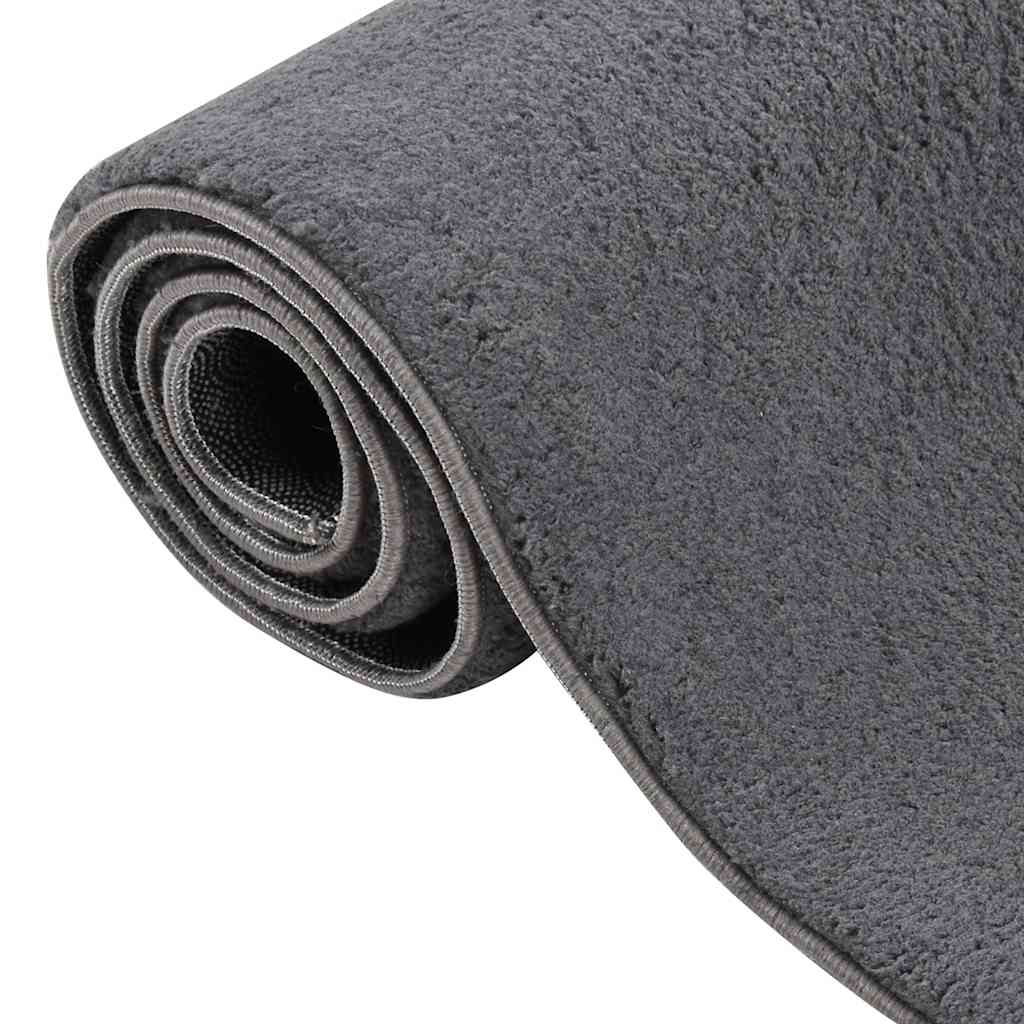 vidaXL Washable Rug Soft Shaggy Anthracite 160x230 cm Anti Slip
