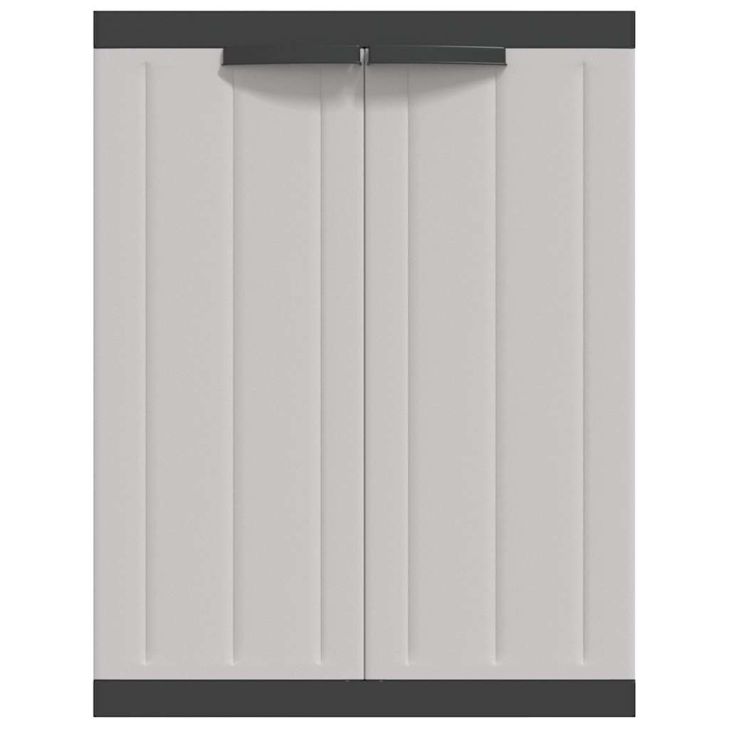 vidaXL Outdoor Storage Cabinet Grey and Black 65x37x85 cm PP