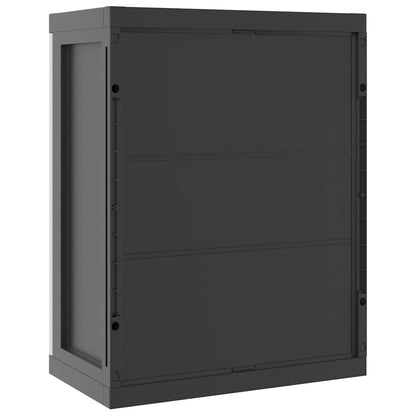 vidaXL Outdoor Storage Cabinet Grey and Black 65x37x85 cm PP