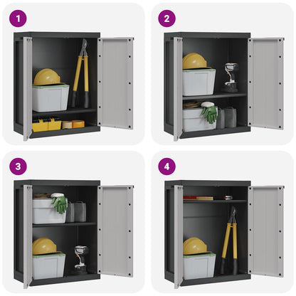 vidaXL Outdoor Storage Cabinet Grey and Black 65x37x85 cm PP