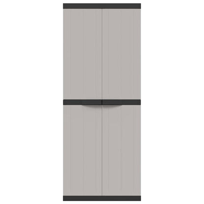 vidaXL Outdoor Storage Cabinet Grey and Black 65x37x165 cm PP