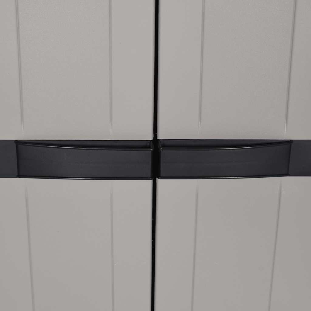 vidaXL Outdoor Storage Cabinet Grey and Black 65x37x165 cm PP