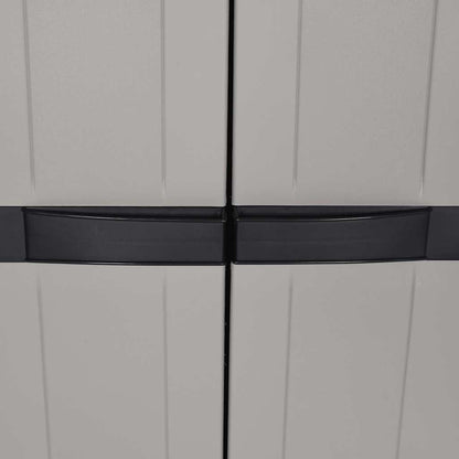 vidaXL Outdoor Storage Cabinet Grey and Black 65x37x165 cm PP