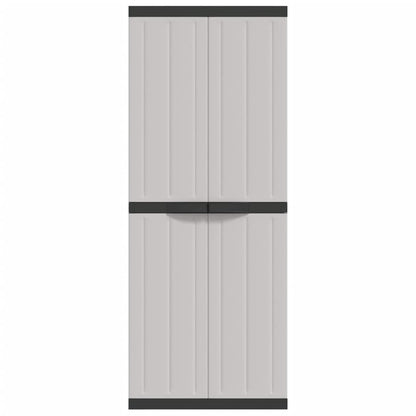 vidaXL Outdoor Storage Cabinet Grey and Black 65x37x165 cm PP