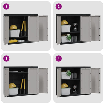 vidaXL Outdoor Storage Cabinet Grey and Black 97x37x85 cm PP