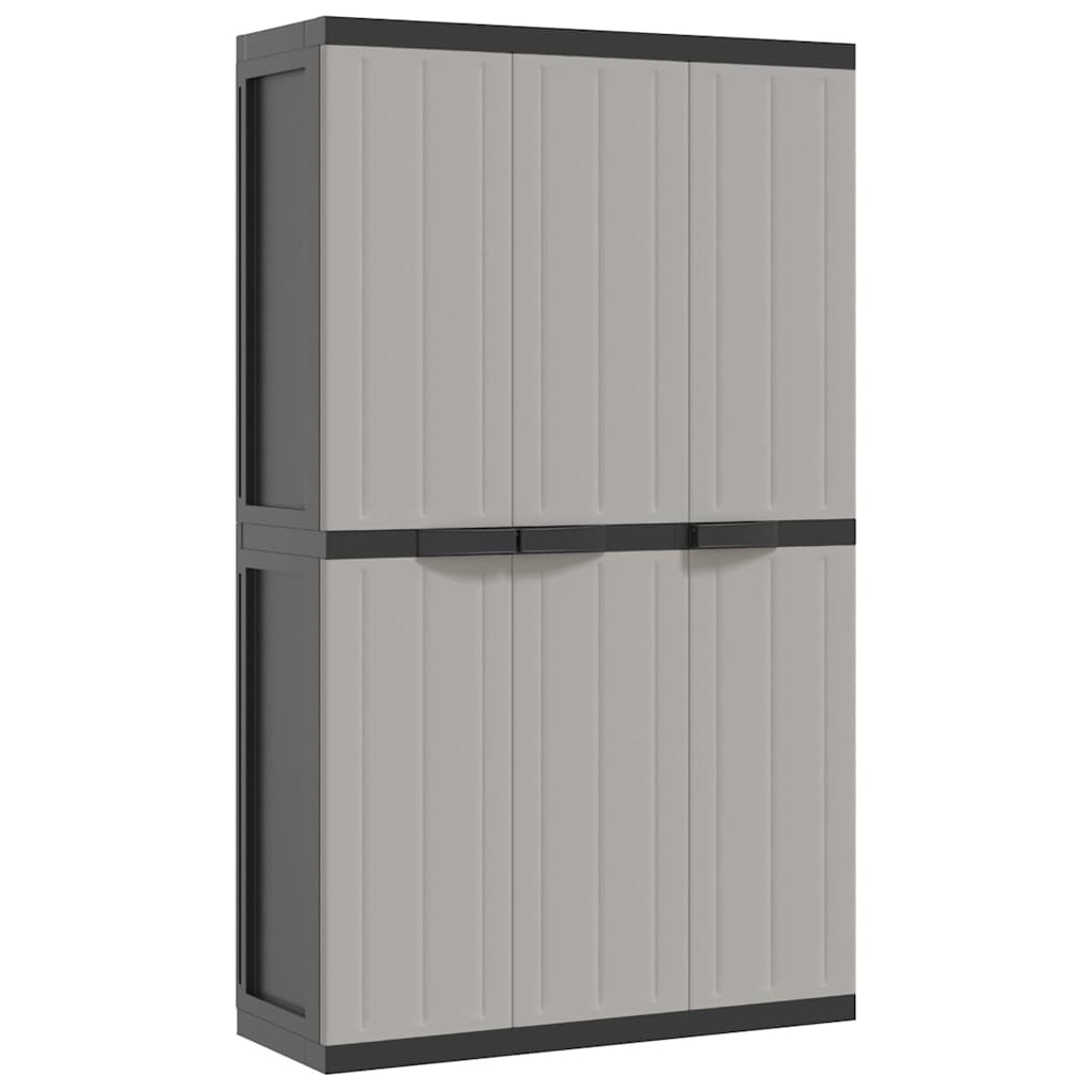 vidaXL Outdoor Storage Cabinet Grey and Black 97x37x165 cm PP