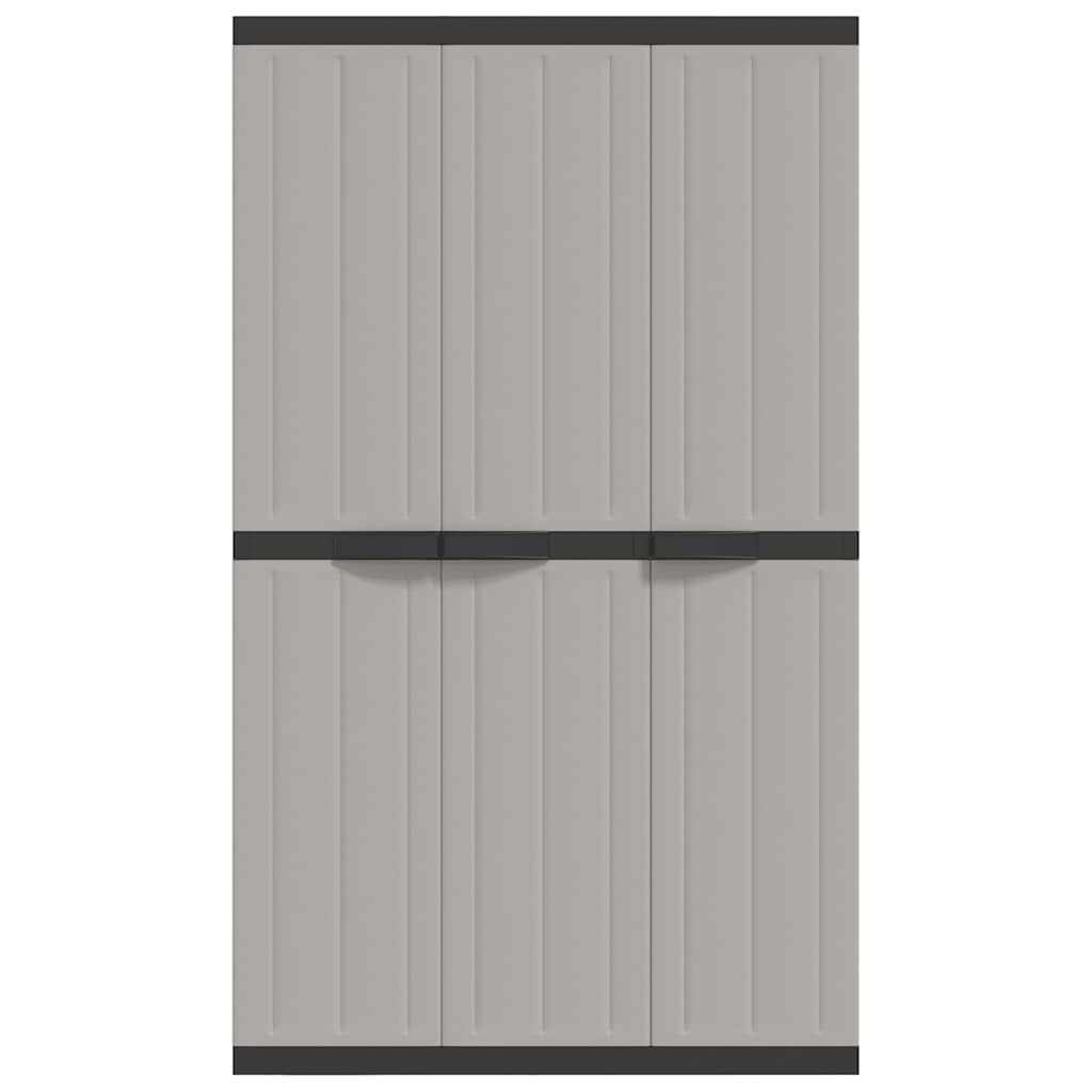 vidaXL Outdoor Storage Cabinet Grey and Black 97x37x165 cm PP