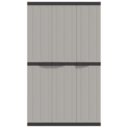 vidaXL Outdoor Storage Cabinet Grey and Black 97x37x165 cm PP