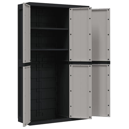 vidaXL Outdoor Storage Cabinet Grey and Black 97x37x165 cm PP