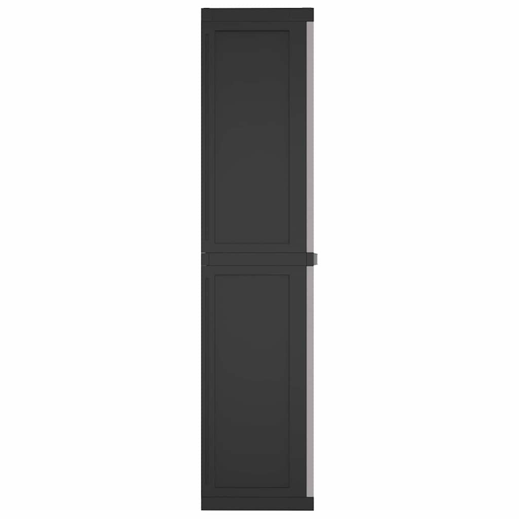 vidaXL Outdoor Storage Cabinet Grey and Black 97x37x165 cm PP