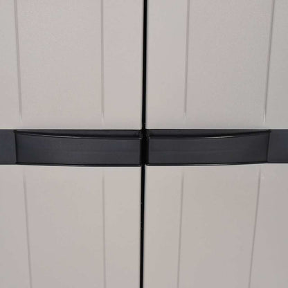vidaXL Outdoor Storage Cabinet Grey and Black 97x37x165 cm PP