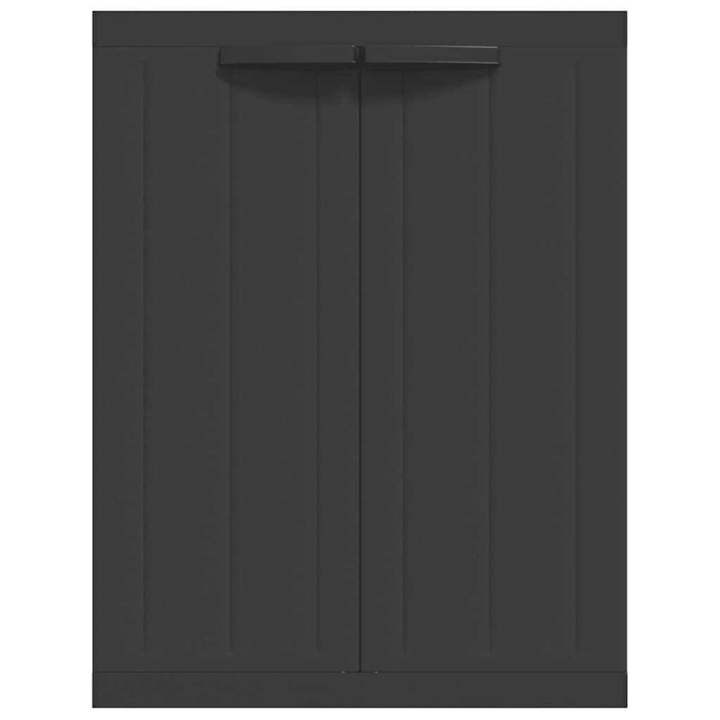 vidaXL Outdoor Storage Cabinet Black 65x37x85 cm PP