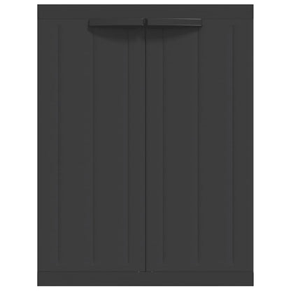 vidaXL Outdoor Storage Cabinet Black 65x37x85 cm PP