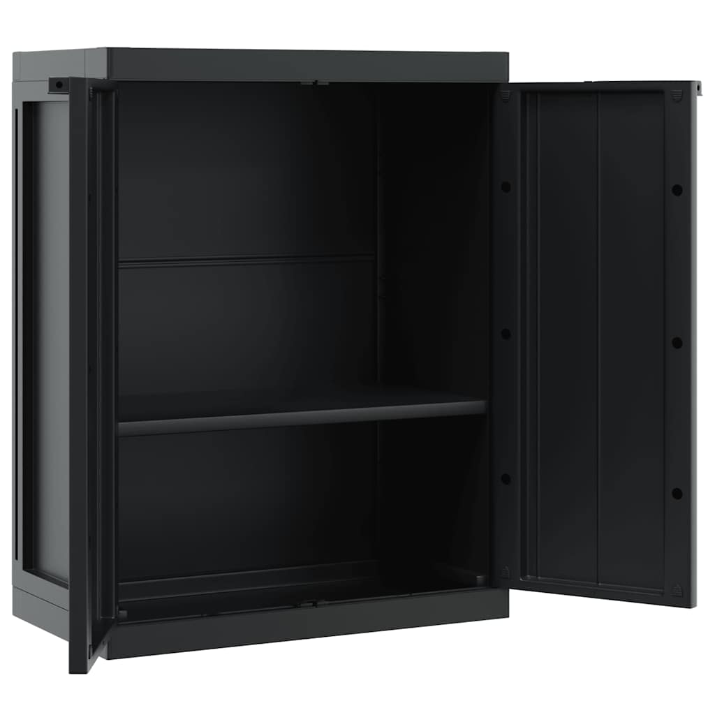 vidaXL Outdoor Storage Cabinet Black 65x37x85 cm PP