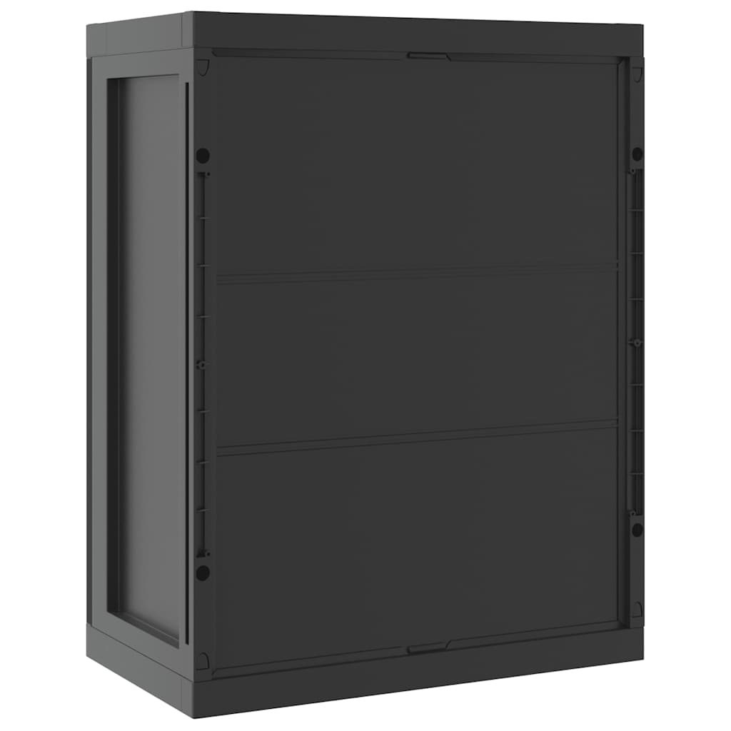 vidaXL Outdoor Storage Cabinet Black 65x37x85 cm PP