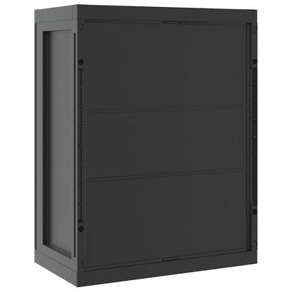 vidaXL Outdoor Storage Cabinet Black 65x37x85 cm PP
