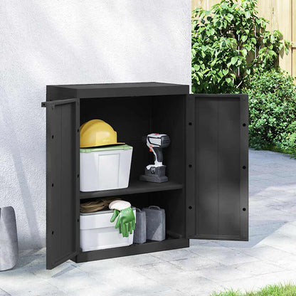 vidaXL Outdoor Storage Cabinet Black 65x37x85 cm PP