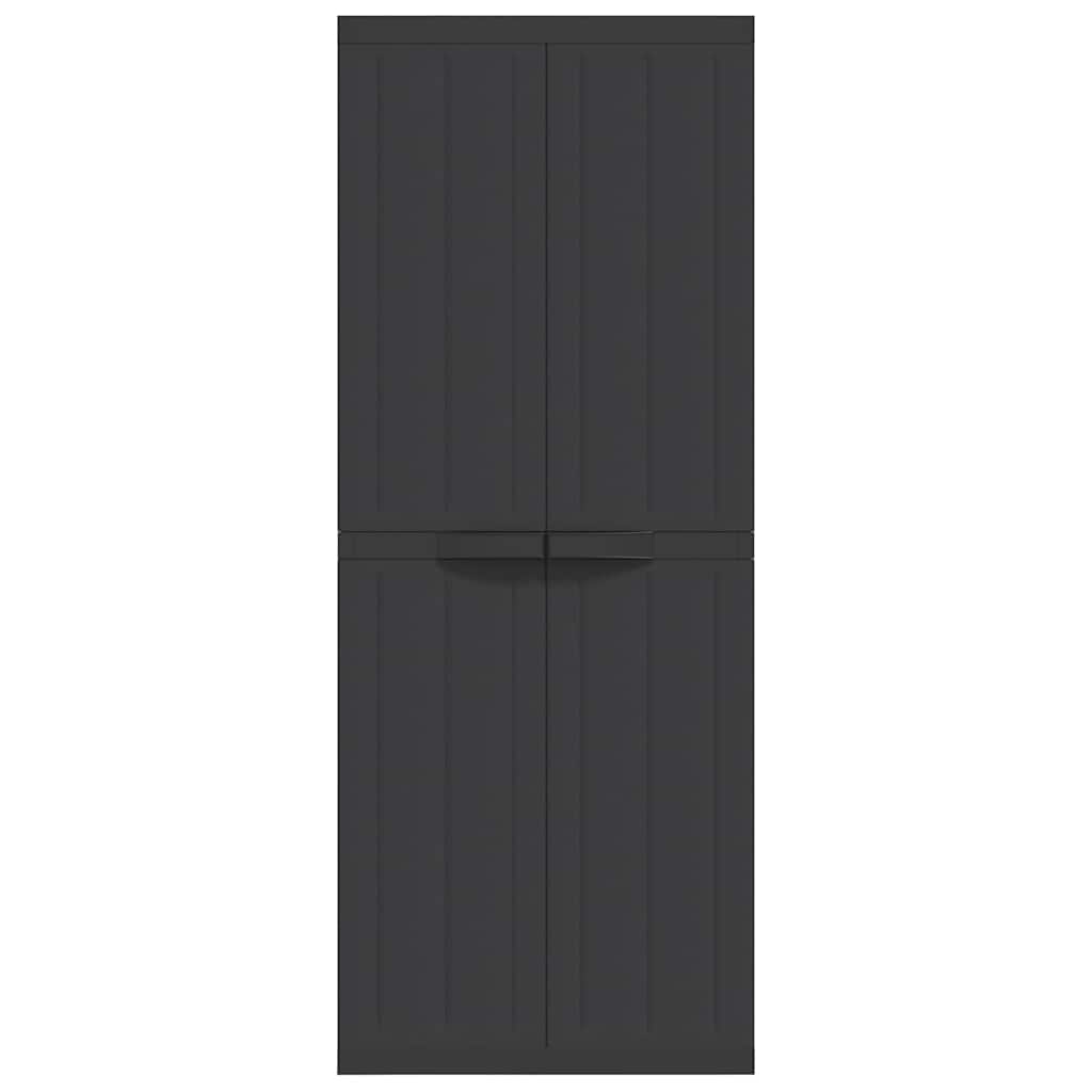 vidaXL Outdoor Storage Cabinet Black 65x37x165 cm PP