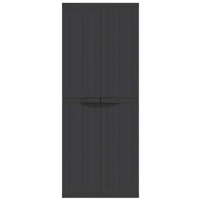 vidaXL Outdoor Storage Cabinet Black 65x37x165 cm PP