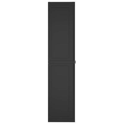 vidaXL Outdoor Storage Cabinet Black 65x37x165 cm PP