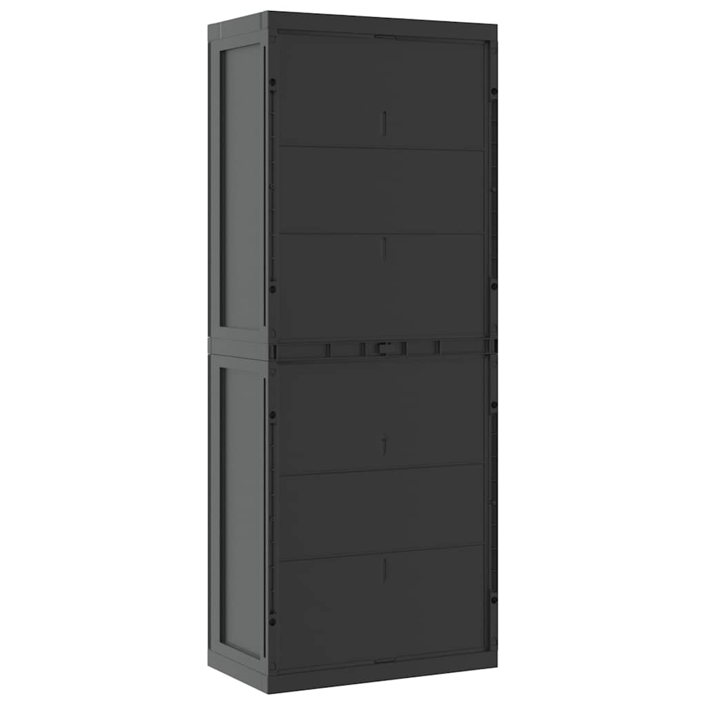 vidaXL Outdoor Storage Cabinet Black 65x37x165 cm PP