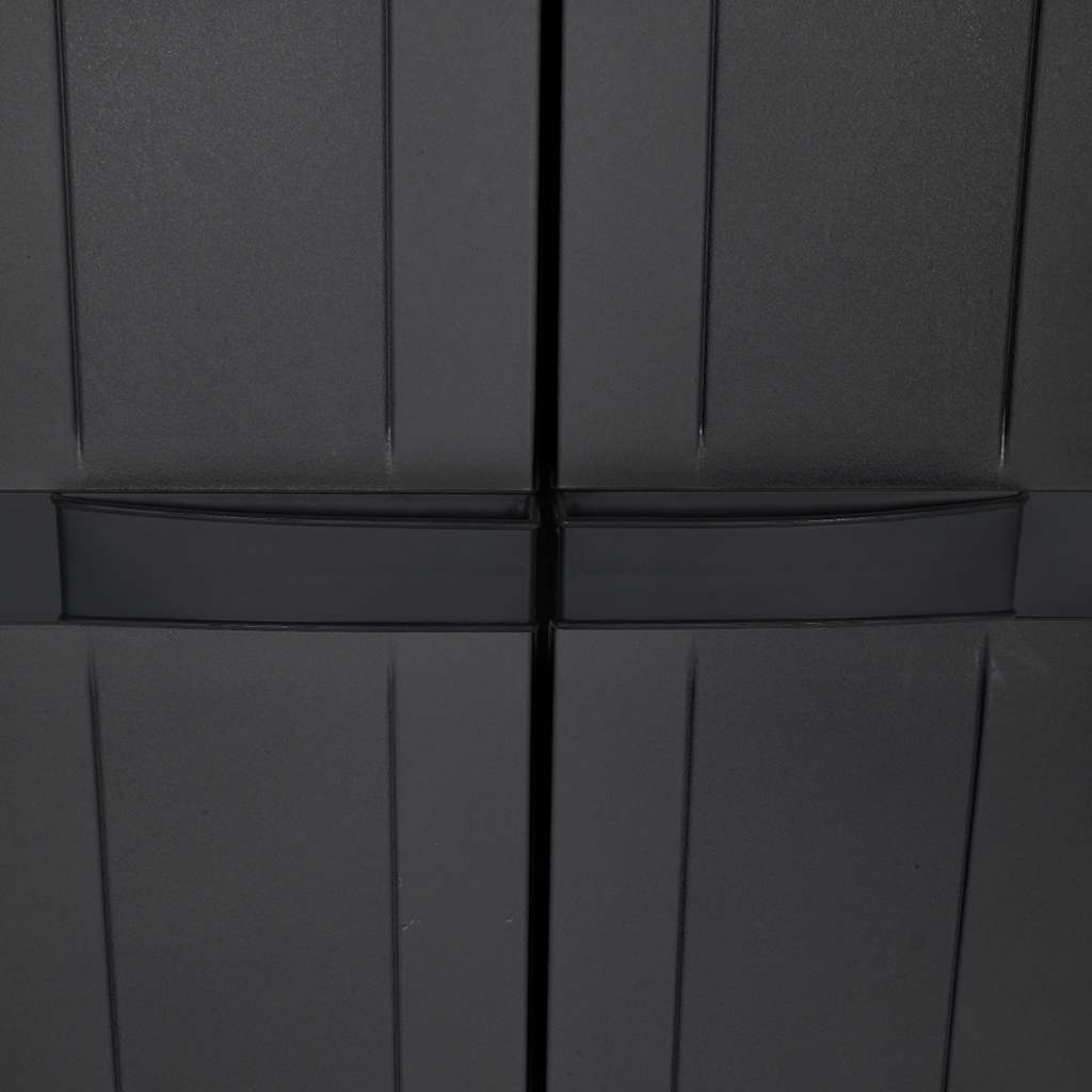 vidaXL Outdoor Storage Cabinet Black 65x37x165 cm PP
