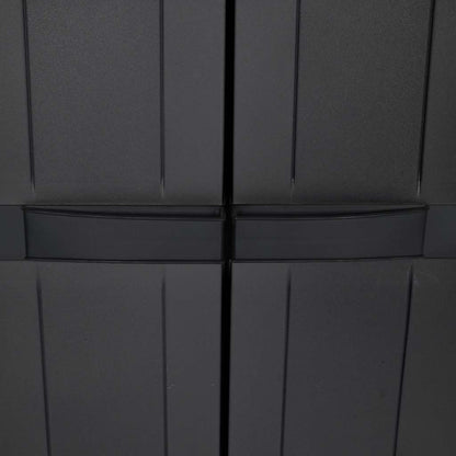 vidaXL Outdoor Storage Cabinet Black 65x37x165 cm PP