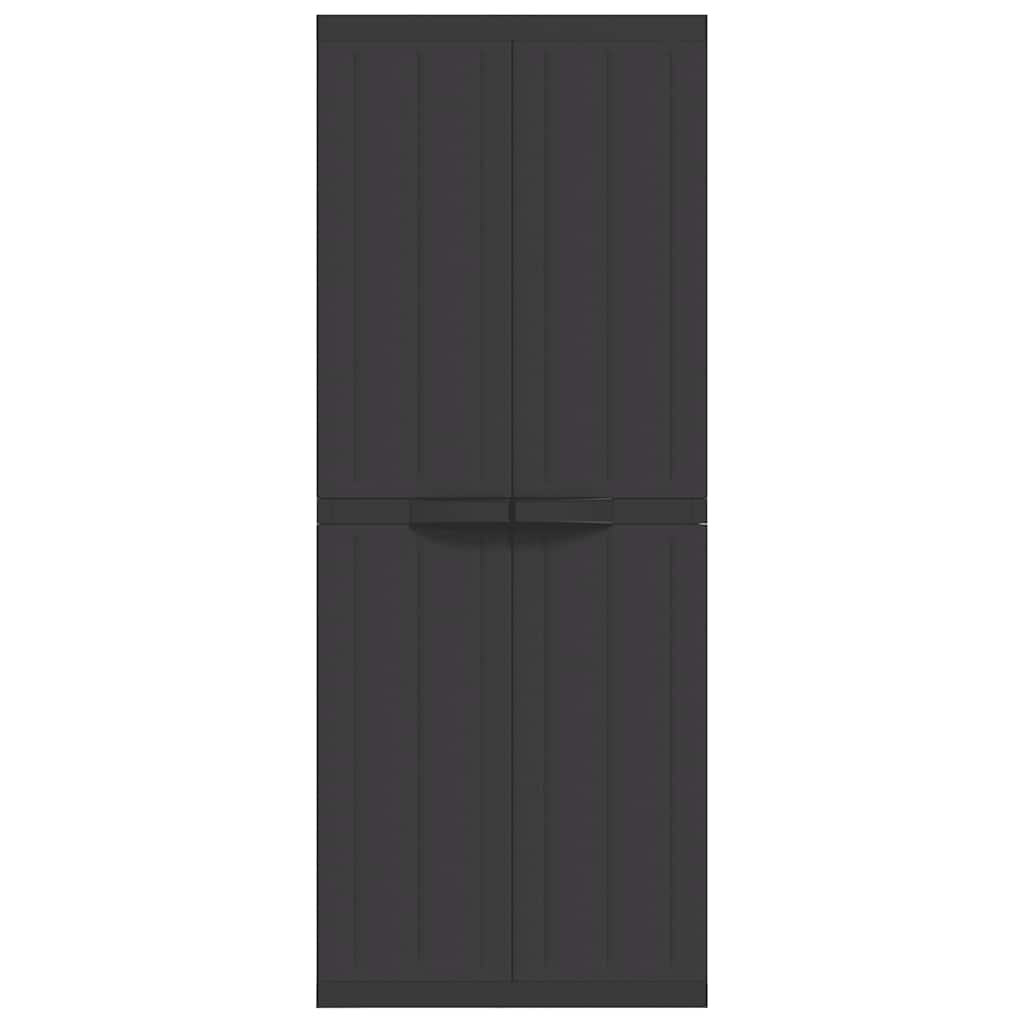 vidaXL Outdoor Storage Cabinet Black 65x37x165 cm PP