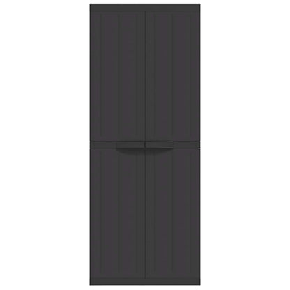 vidaXL Outdoor Storage Cabinet Black 65x37x165 cm PP