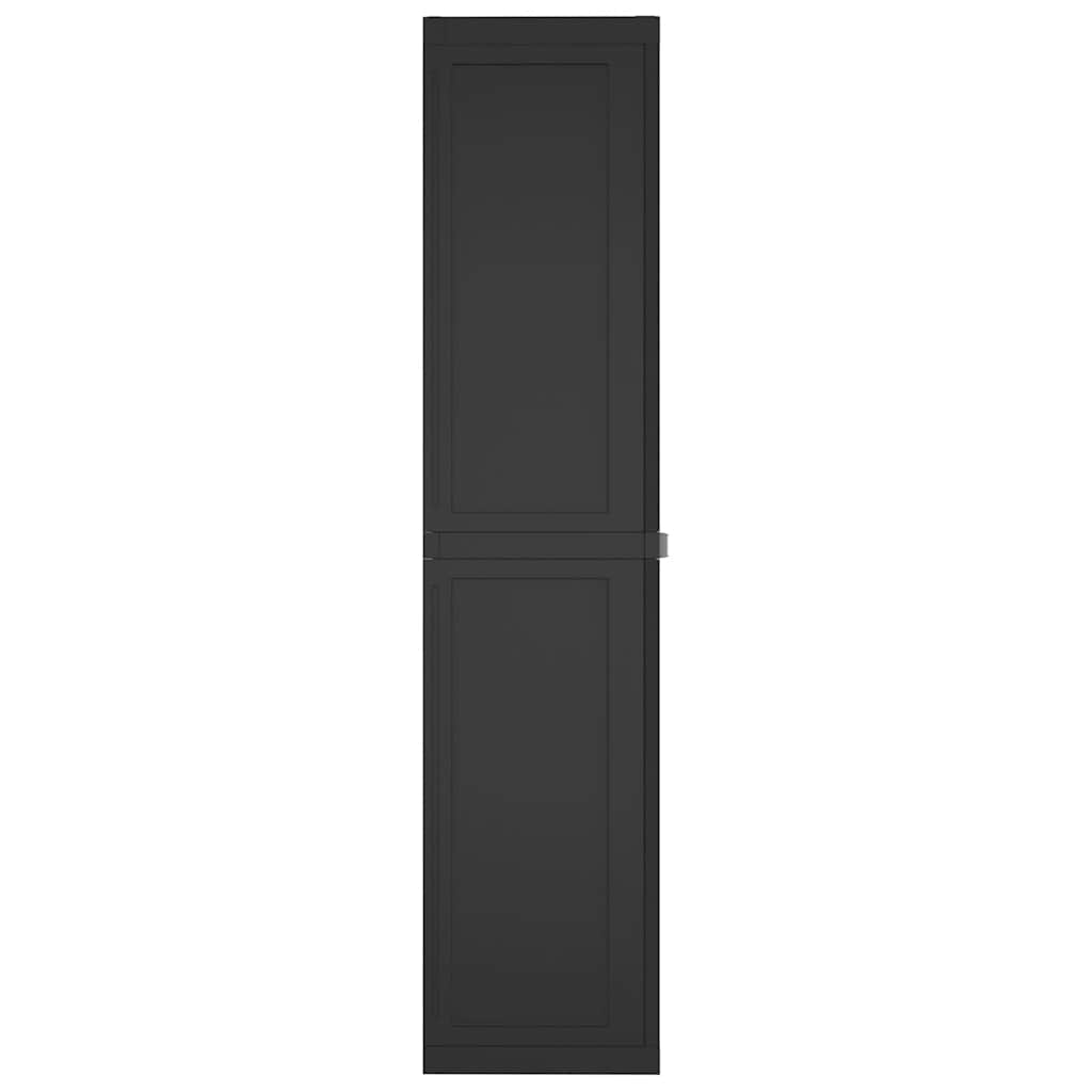 vidaXL Outdoor Storage Cabinet Black 65x37x165 cm PP