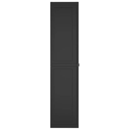vidaXL Outdoor Storage Cabinet Black 65x37x165 cm PP