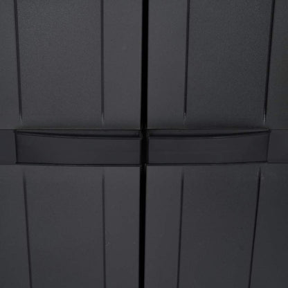 vidaXL Outdoor Storage Cabinet Black 65x37x165 cm PP