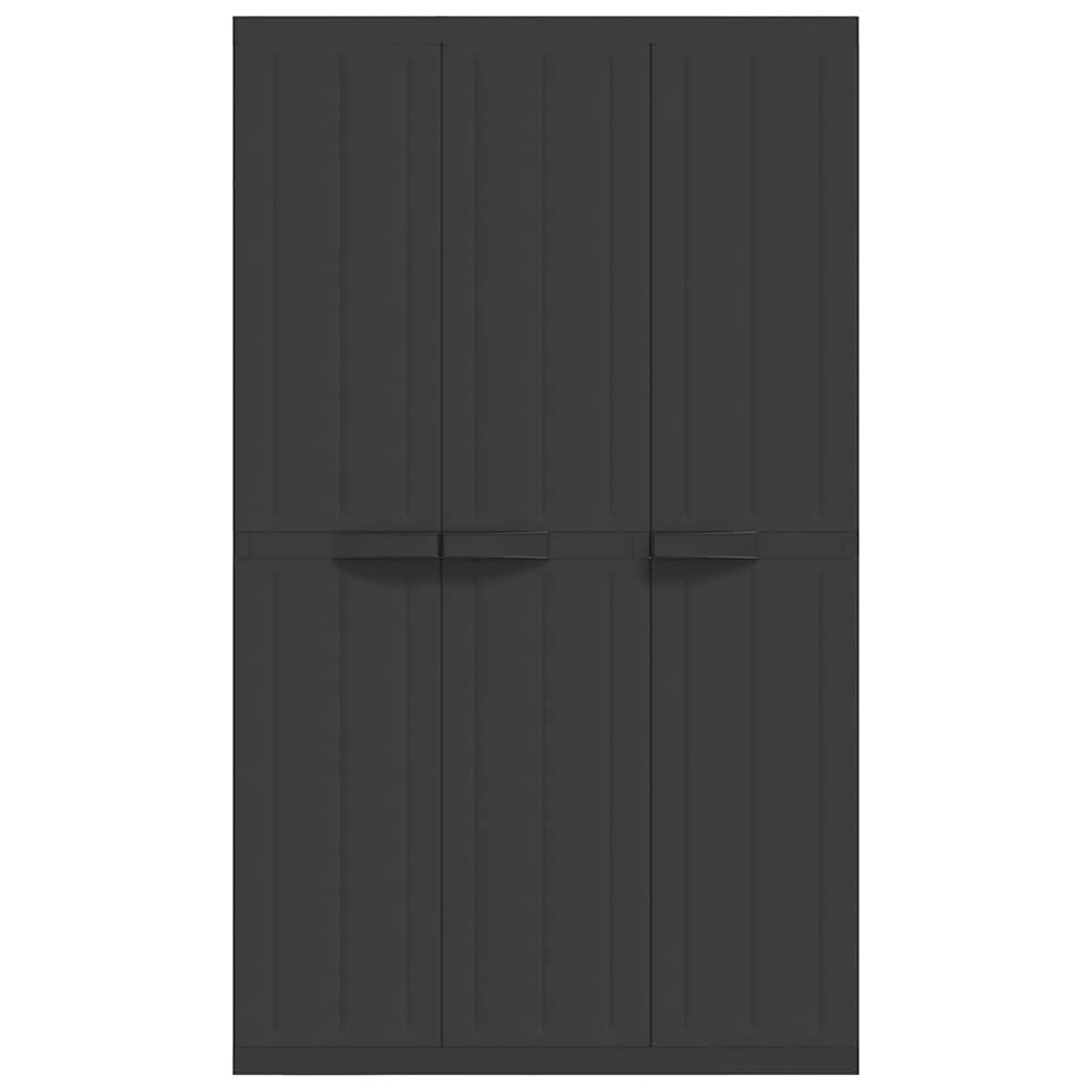 vidaXL Outdoor Storage Cabinet Black 97x37x165 cm PP