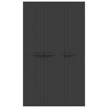 vidaXL Outdoor Storage Cabinet Black 97x37x165 cm PP