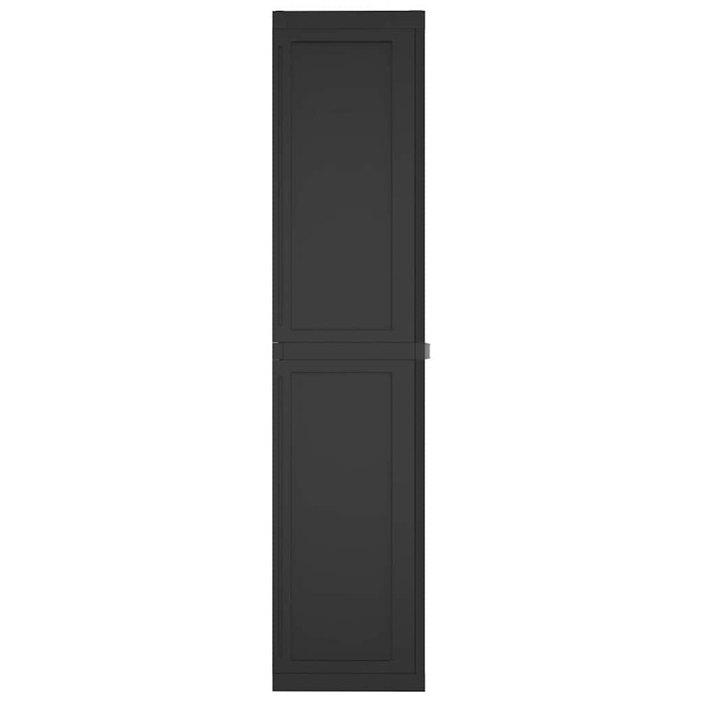 vidaXL Outdoor Storage Cabinet Black 97x37x165 cm PP