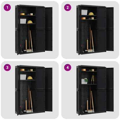 vidaXL Outdoor Storage Cabinet Black 97x37x165 cm PP