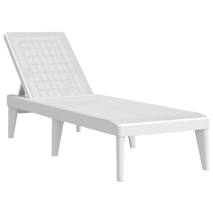 vidaXL Sun Lounger | White | 100% Polypropylene | Standard | Height-Adjustable