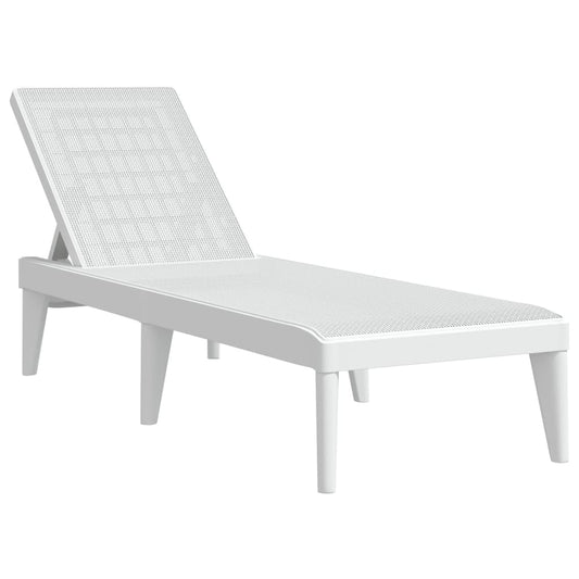vidaXL Sun Lounger | White | 100% Polypropylene | Standard | Height-Adjustable