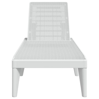 vidaXL Sun Lounger | White | 100% Polypropylene | Standard | Height-Adjustable