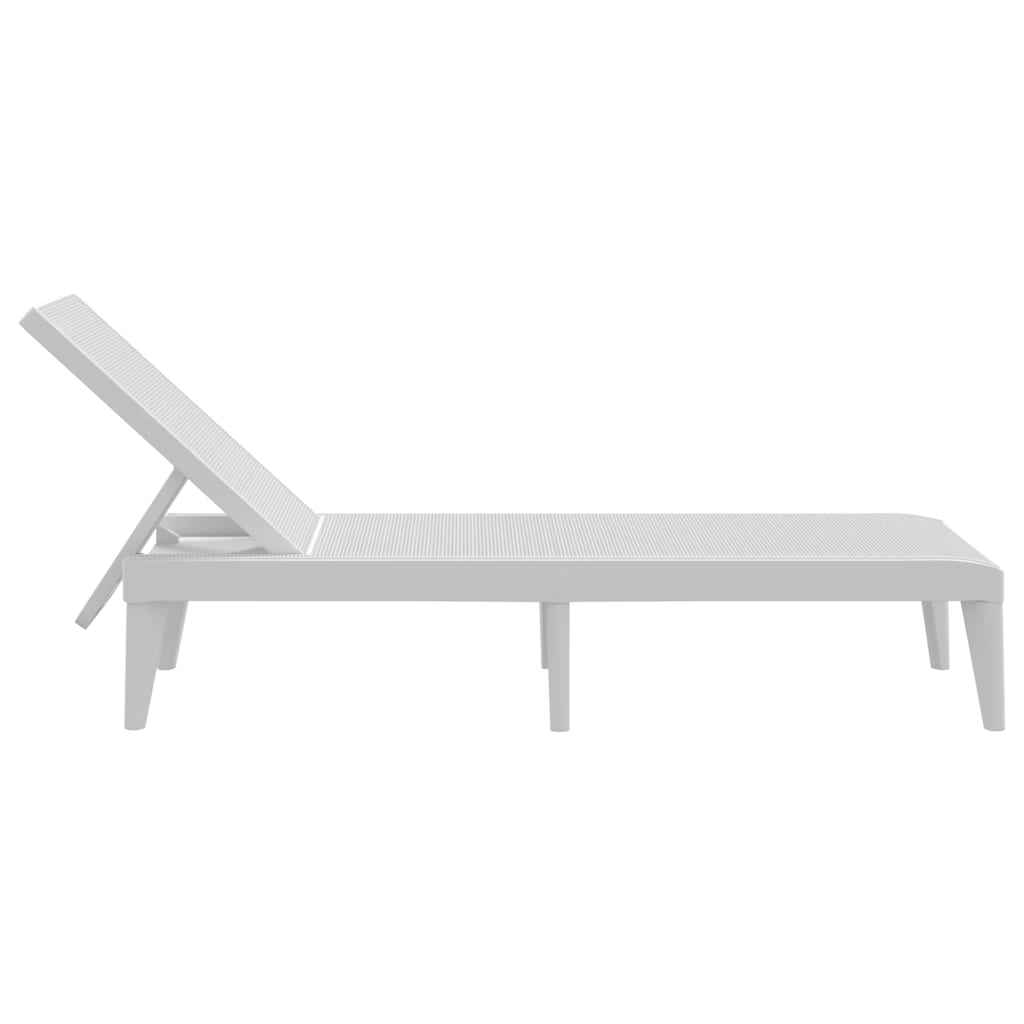 vidaXL Sun Lounger | White | 100% Polypropylene | Standard | Height-Adjustable