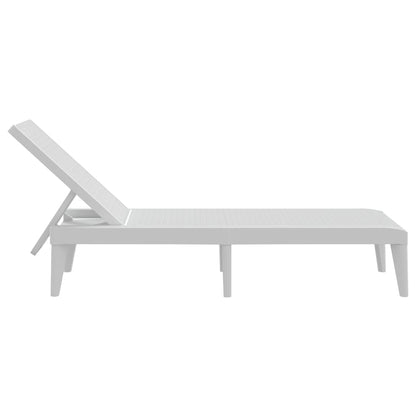 vidaXL Sun Lounger | White | 100% Polypropylene | Standard | Height-Adjustable