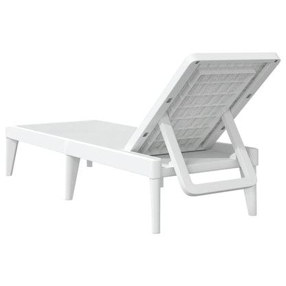 vidaXL Sun Lounger | White | 100% Polypropylene | Standard | Height-Adjustable