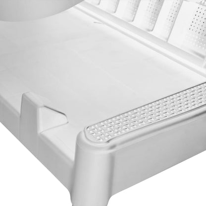 vidaXL Sun Lounger | White | 100% Polypropylene | Standard | Height-Adjustable