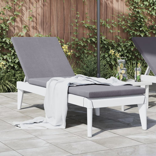 vidaXL Sun Lounger | White | 100% Polypropylene | Standard | Height-Adjustable